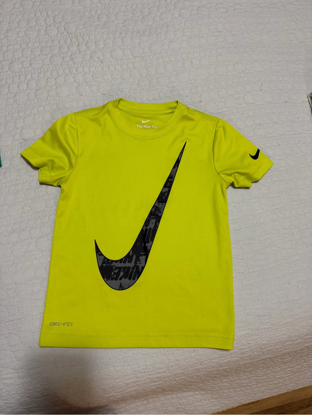 Nike Youth Neon Yellow Short-Sleeve Swoosh Tee